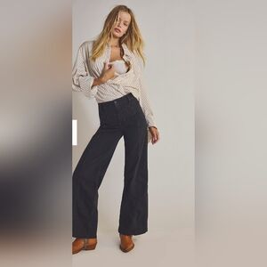 We The Free Distressed Black Wide Leg Jeans Size 29